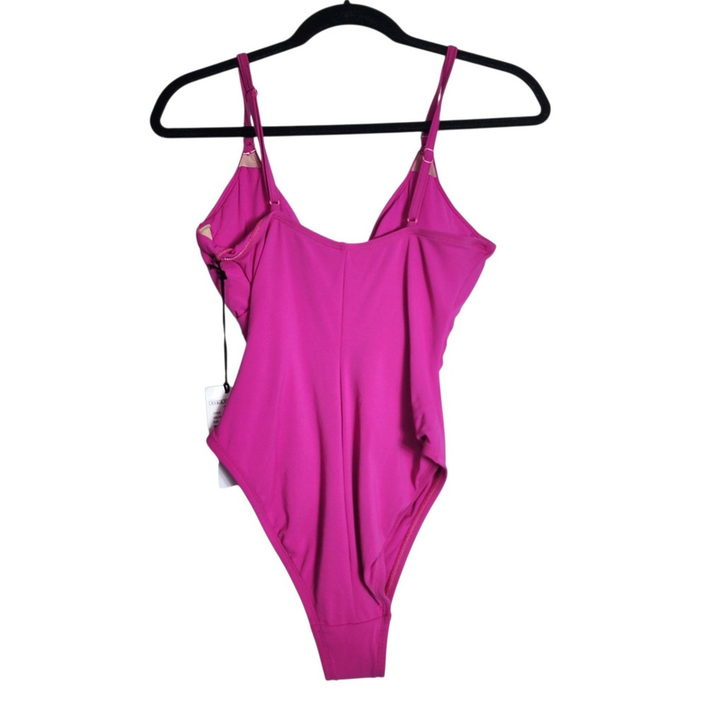 Robin Piccone Olivia One Piece Swimsuit Fuchsia Pink V-Neck Womens 10